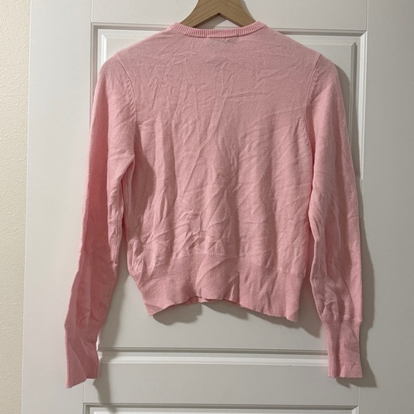 NEW GUIZIO Emelie Cropped Cardigan in Ballet Slipper Light Pink Long Sleeve Tee - Picture 4 of 7